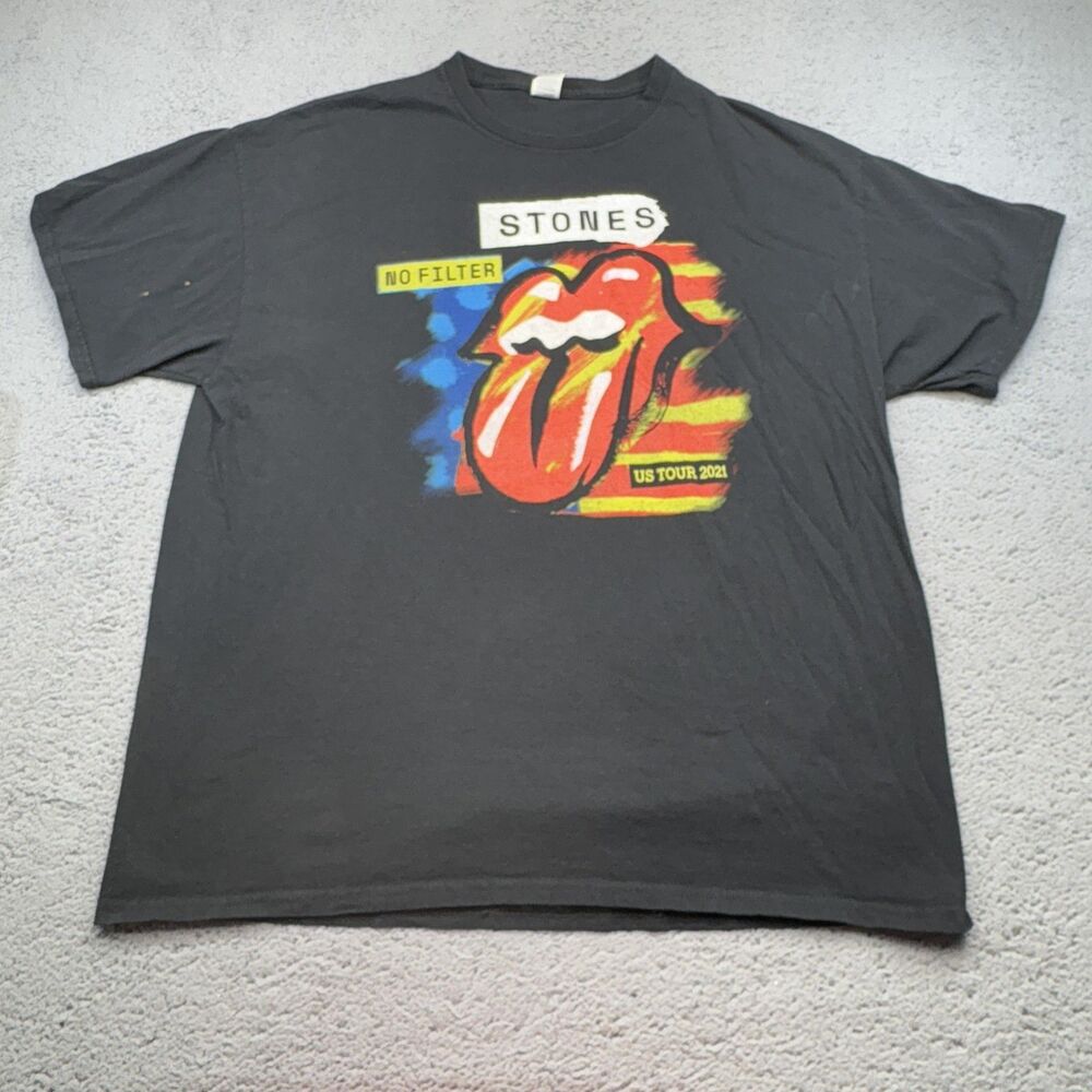 Rolling Stones Shirt Mens XL Black No Filter 2021 Tour Band Rock Music US Dates